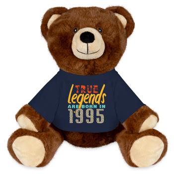 Die True Legends wurden 1995 geboren. Jahr 2025. - MiniFeet® RecycelBär® Braun - French Navy - Vorne