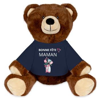 Happy Mother's Day - MiniFeet® RecycelBär® Teddy Bear Brown - french navy - Front