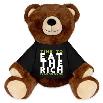 Time To Eat The Rich Is Long Gone - MiniFeet® RecycelBär® Teddy Bear Brown - black - Front