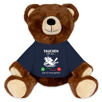 Tauchen ruft an… und ich muss gehen  - MiniFeet® RecycelBär® Braun - French Navy - Vorne