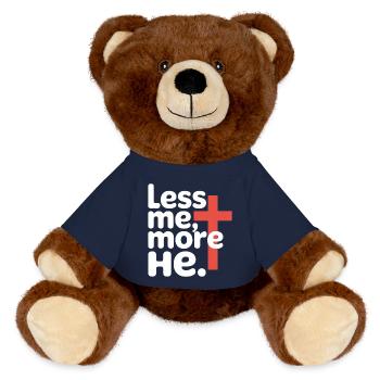 Moins moi plus Il Foi chrétienne - Nounours RecycelBär® marron - bleu marine - Devant
