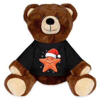 Noël des étoiles de mer - Nounours RecycelBär® marron - noir - Devant