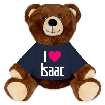 J’aime Isaac Coeur Rose J’aime Isaac - Nounours RecycelBär® marron - bleu marine - Devant