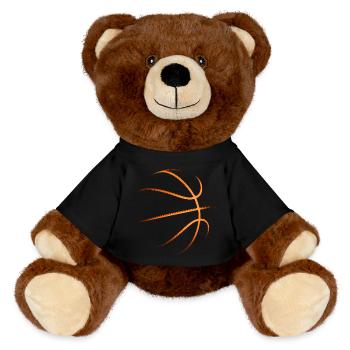 Basketball Basketballer Geschenkidee Baller Bball - MiniFeet® RecycelBär® Braun - Schwarz - Vorne