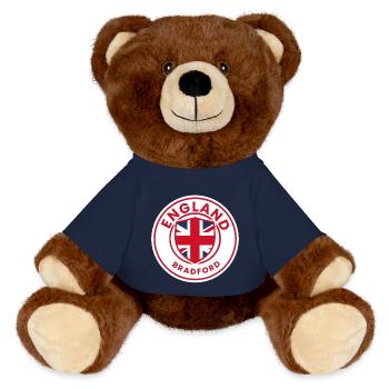 England Bradford Flaggenschild - MiniFeet® RecycelBär® Braun - French Navy - Vorne