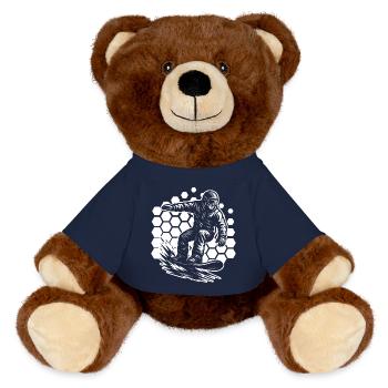 Coole Snowboard Inspiration - MiniFeet® RecycelBär® Braun - French Navy - Vorne