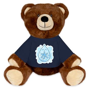 水, Mizu, Water - MiniFeet® RecycelBär® Teddy Bear Brown - french navy - Front