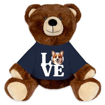ADORE Corgi Chien Reine Amoureuse des Chiens Drôle - Nounours RecycelBär® marron - bleu marine - Devant