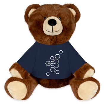 Cadeau pour Albert - Nounours RecycelBär® marron - bleu marine - Devant