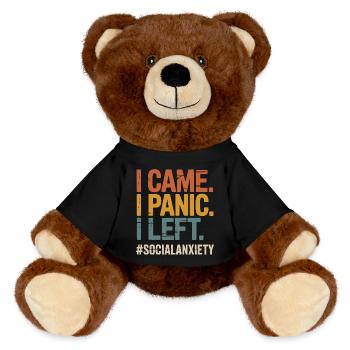 Problème introverti, drôle de freak social - Nounours RecycelBär® marron - noir - Devant