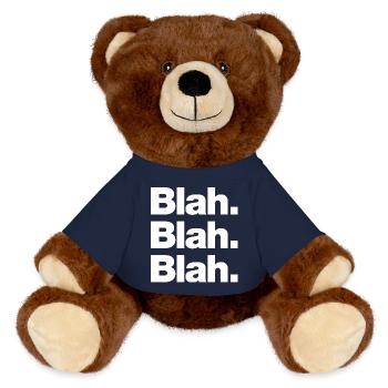 Blah. Blah. Blah - MiniFeet® RecycelBär® Teddy Bear Brown - french navy - Front