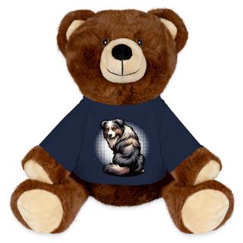 Australian Shepherd Aussie Aussie Owners Aussies - MiniFeet® RecycelBär® Teddy Bear Brown - french navy - Front