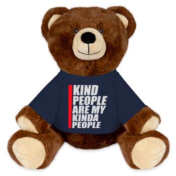 Kind People Are My Kinda People Friendliness - MiniFeet® RecycelBär® Teddy Bear Brown - french navy - Front