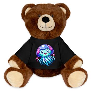 Méduse mignonne - Nounours RecycelBär® marron - noir - Devant