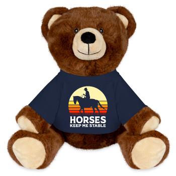 Courses de chevaux - Nounours RecycelBär® marron - bleu marine - Devant