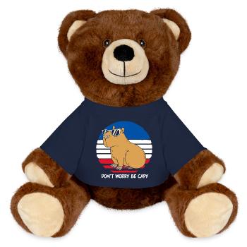 Dont Worry Be Capy Capybara - MiniFeet® RecycelBär® Braun - French Navy - Vorne