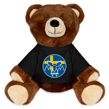 Sweden - Schweden - Sverige - Wappen - MiniFeet® RecycelBär® Braun - Schwarz - Vorne