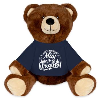 Mai 1947 Geburtstag Mai 1947 Geschenk Mai 1947 Mai - MiniFeet® RecycelBär® Braun - French Navy - Vorne