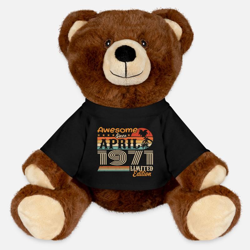 The legends were born in April 1971 - MiniFeet® RecycelBär® Teddy Bear Brown - black