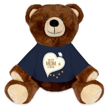 Best Mom Ever - MiniFeet® RecycelBär® Teddy Bear Brown - french navy - Front