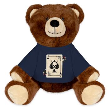 Carte de la mort / As de pique - Nounours RecycelBär® marron - bleu marine - Devant