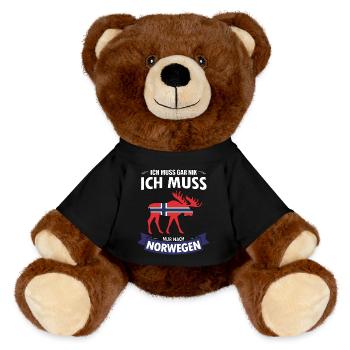 Ich muss gar nix - Norwegen - MiniFeet® RecycelBär® Braun - Schwarz - Vorne