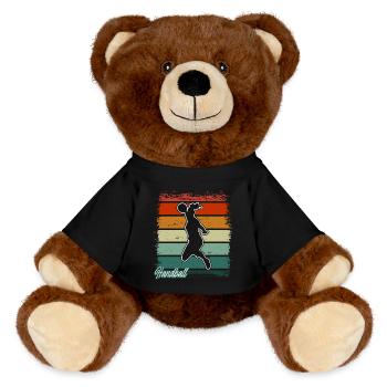 Handball Handball Player Women Handball - MiniFeet® RecycelBär® Teddy Bear Brown - black - Front