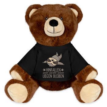 Hinfallen liegen bleiben - Lustiges Faultier - MiniFeet® RecycelBär® Braun - Schwarz - Vorne