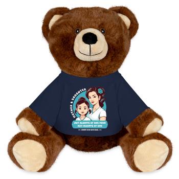 Mutter und Tochter - MiniFeet® RecycelBär® Braun - French Navy - Vorne