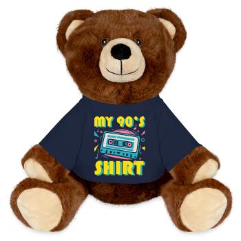 90s T Shirt - MiniFeet® RecycelBär® Teddy Bear Brown - french navy - Front