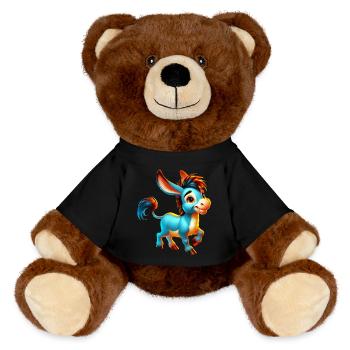 Esel-Maultier - MiniFeet® RecycelBär® Braun - Schwarz - Vorne