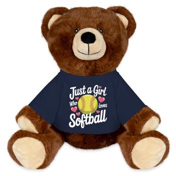 Softball Sport Softball Spieler - MiniFeet® RecycelBär® Braun - French Navy - Vorne