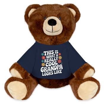 Papy Grand-père Famille Fête des pères - Nounours RecycelBär® marron - bleu marine - Devant