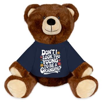 Papy Grand-père Famille Fête des pères - Nounours RecycelBär® marron - bleu marine - Devant