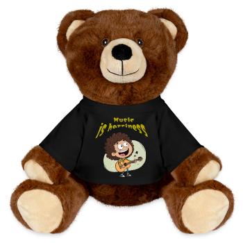 Funny cartoon - MiniFeet® RecycelBär® Teddy Bear Brown - black - Front