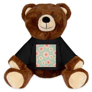 Florales Tapetenmuster - MiniFeet® RecycelBär® Braun - Schwarz - Vorne