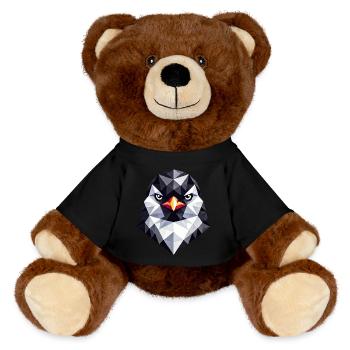 Pingouin style géométrique portrait têtu - Nounours RecycelBär® marron - noir - Devant