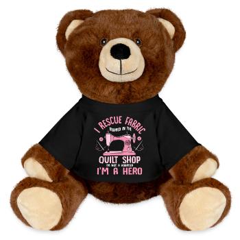 Je sauve le tissu piégé dans la boutique de courtepointe Quilter - Nounours RecycelBär® marron - noir - Devant