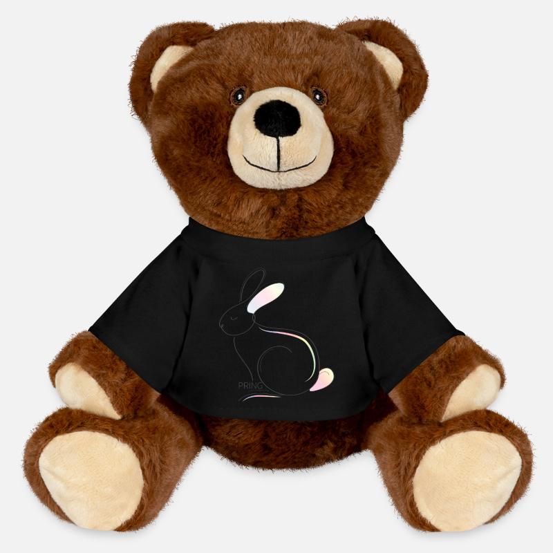 Minimalist bunny illustration for spring - MiniFeet® RecycelBär® Teddy Bear Brown - black