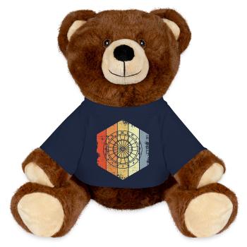 Dartboard Sketch - MiniFeet® RecycelBär® Teddy Bear Brown - french navy - Front