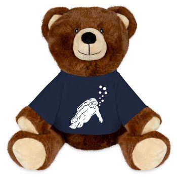 Diver Silhouette - MiniFeet® RecycelBär® Teddy Bear Brown - french navy - Front