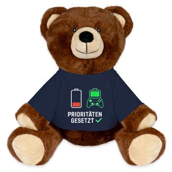 Gaming Motivation Design for Fans - MiniFeet® RecycelBär® Teddy Bear Brown - french navy - Front