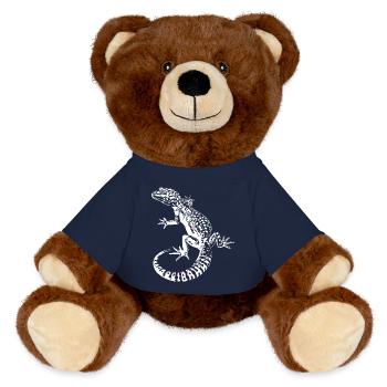 Gecko Léopard Gecko Contraste - Nounours RecycelBär® marron - bleu marine - Devant