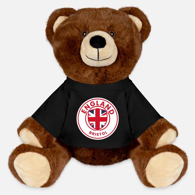 England-Bristol-Wappen - MiniFeet® RecycelBär® Braun - Schwarz