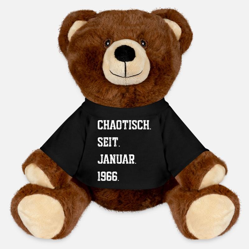 Chaotic since January 1966 - MiniFeet® RecycelBär® Teddy Bear Brown - black