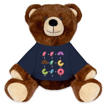 Donut Brüche Mathe Lernen mit Humor - MiniFeet® RecycelBär® Braun - French Navy - Vorne