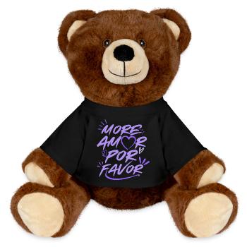More Amor Por Favor Amour Cœur Design Rose - Nounours RecycelBär® marron - noir - Devant