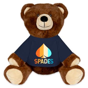 Spades of Spades Playing Card Card Game - MiniFeet® RecycelBär® Teddy Bear Brown - french navy - Front