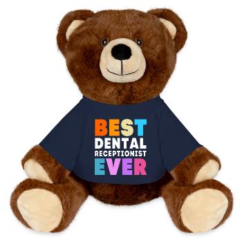 Receptionist Dentist - MiniFeet® RecycelBär® Teddy Bear Brown - french navy - Front