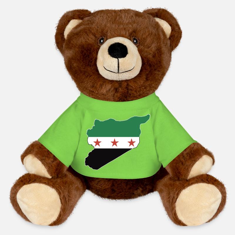 Drapeau et carte de la Syrie علم وخريطة سورية - Nounours RecycelBär® marron - vert clair